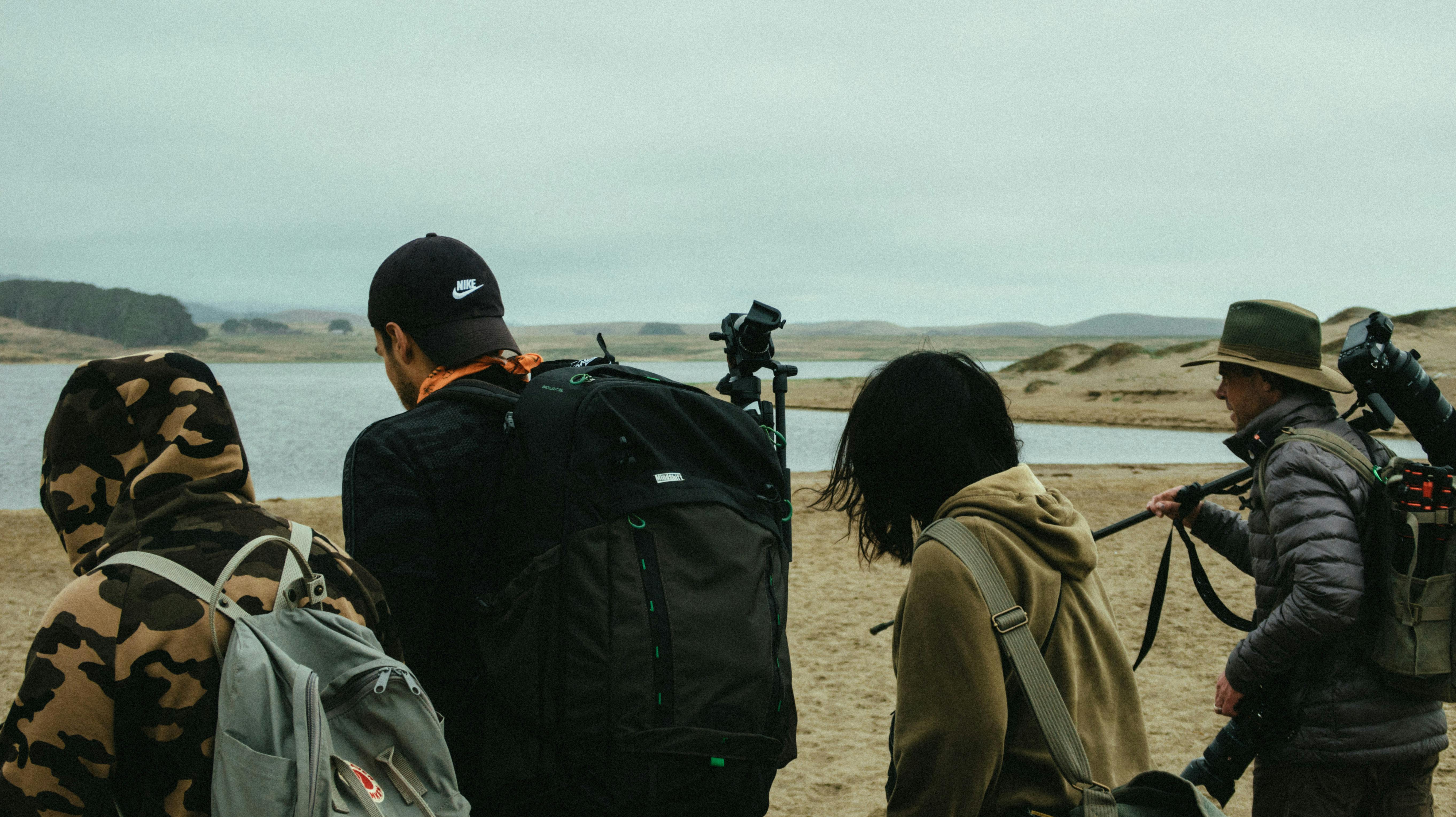 Weather-sealed mirrorless camera on a hiking trail