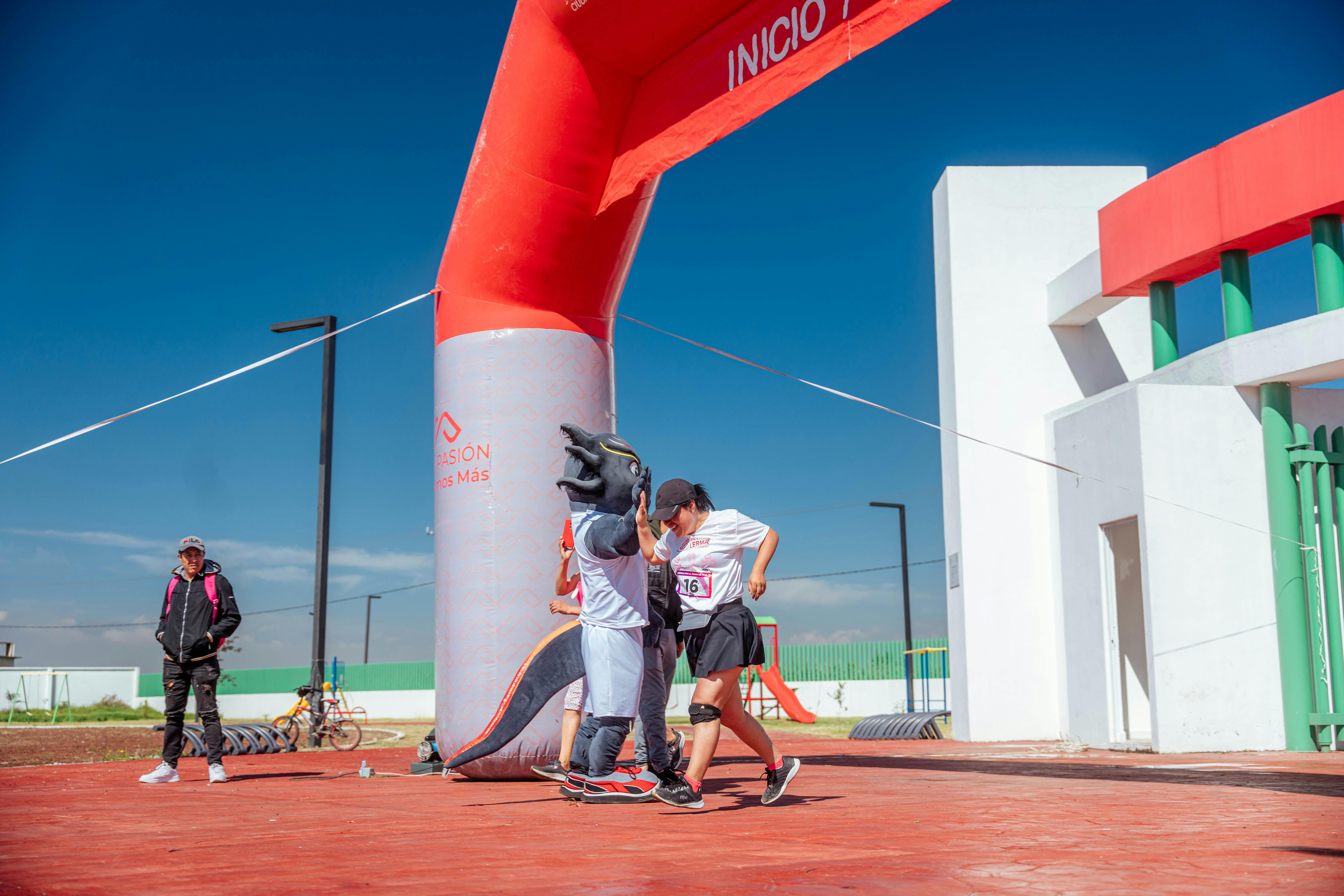 Trail runner moving through a misty forest with motion blur in the background