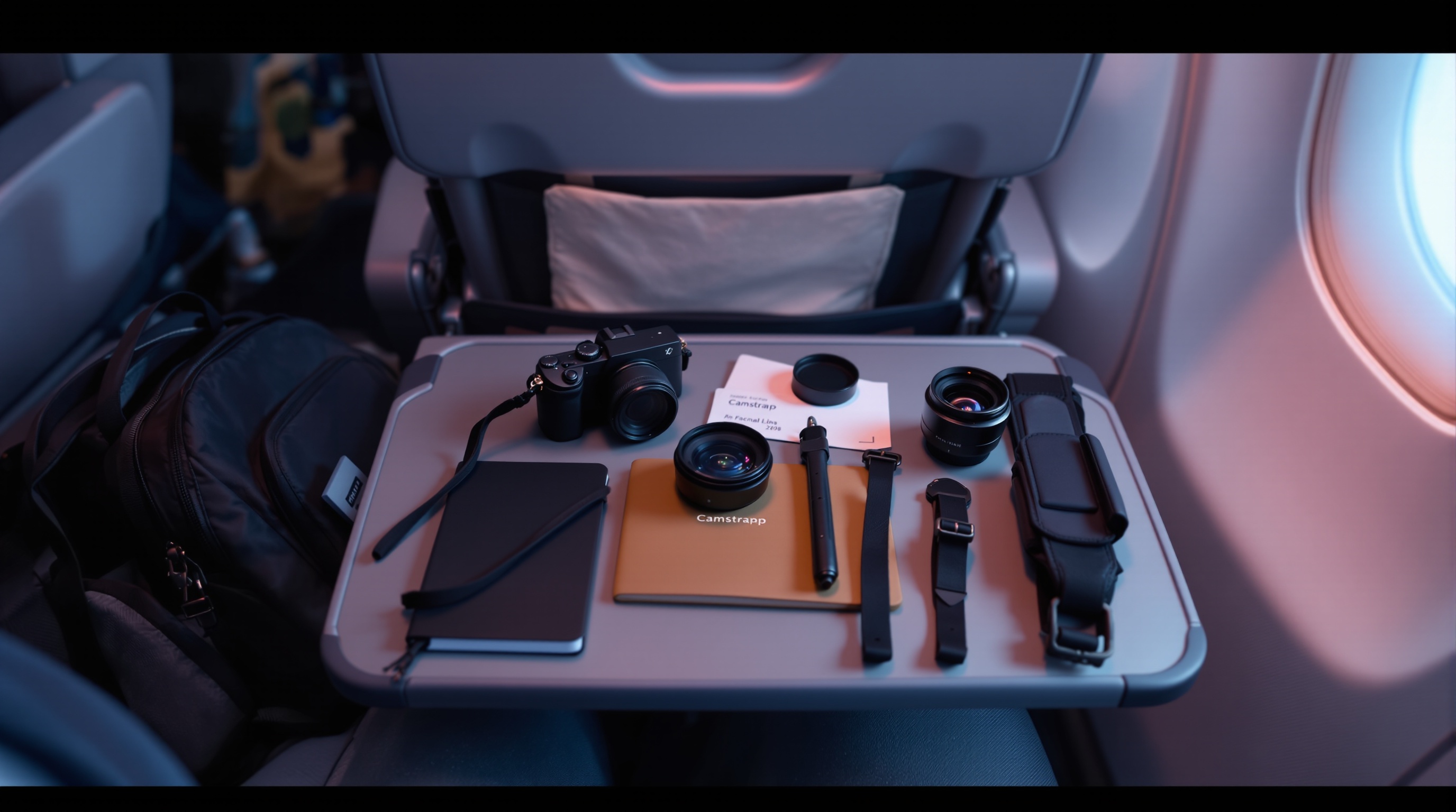 Close-up of a compact mirrorless camera resting on a travel map