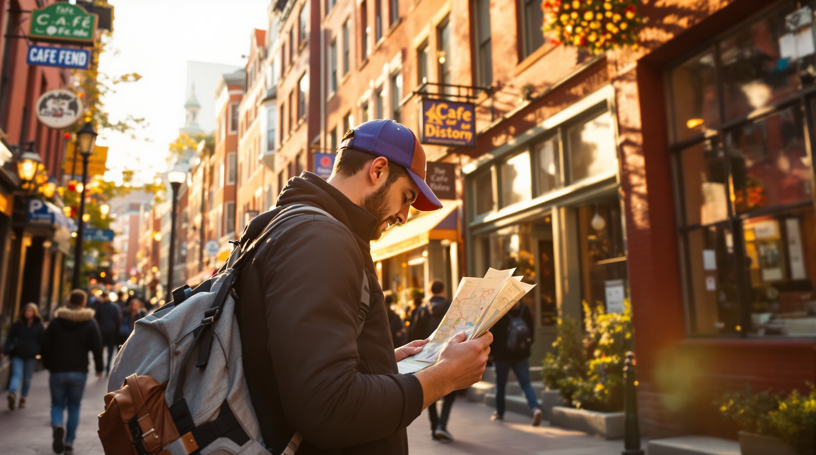 Fan Pier Harborwalk chains in foreground with Boston Seaport skyline at dusk