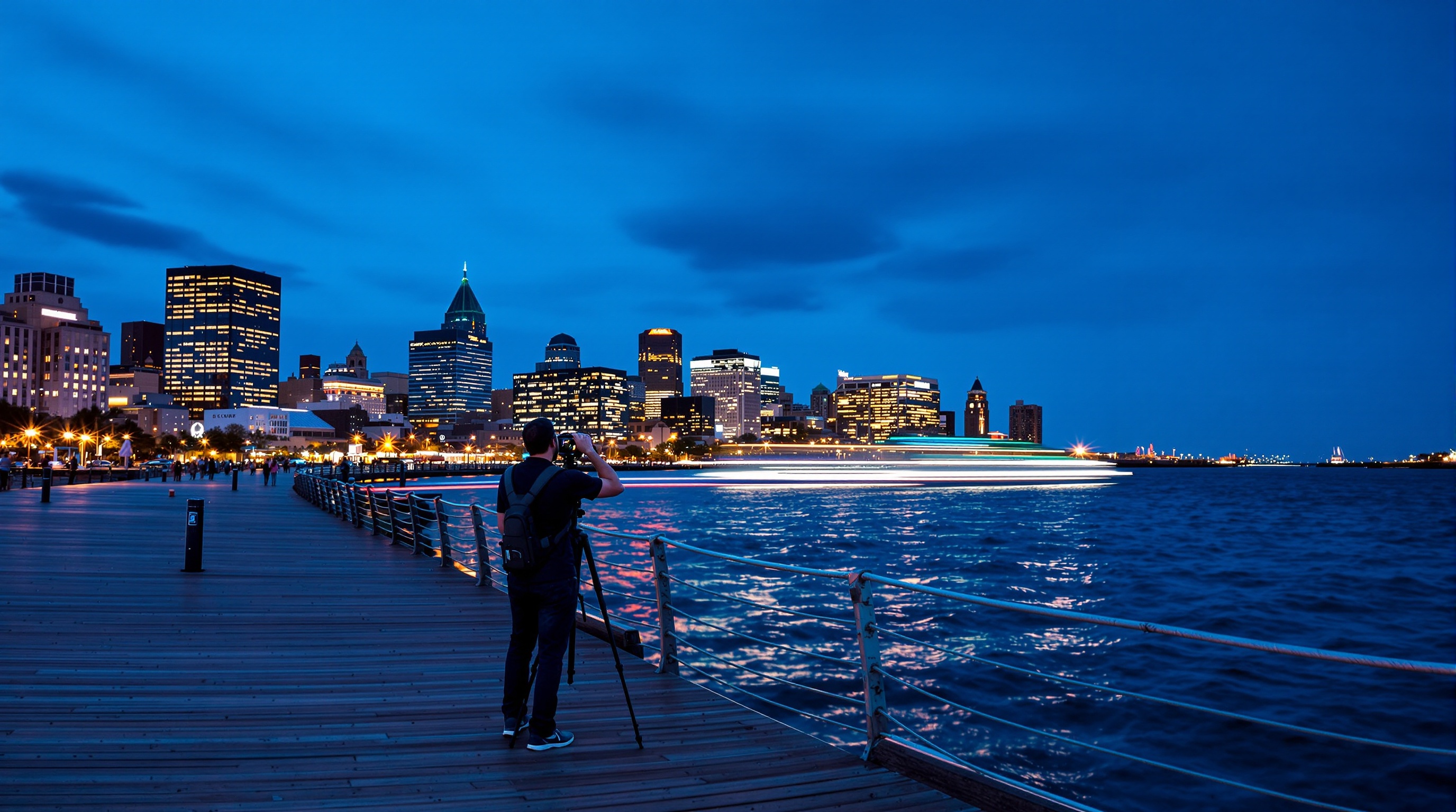 Leonard P. Zakim Bridge framed by greenery and river reflections from park